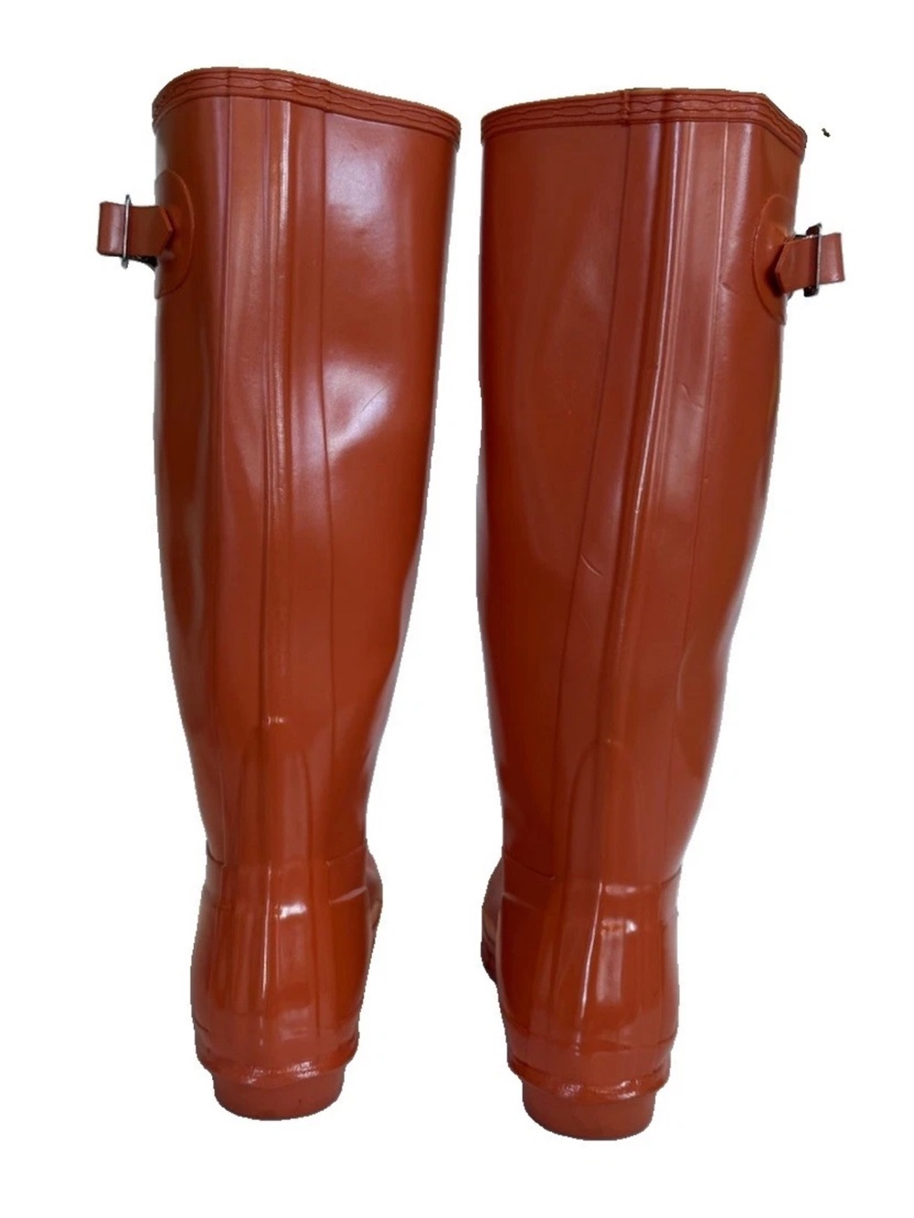 Hunter Women’s Original Gloss Orange Rain Boots Size 10 - Picture 5 of 10